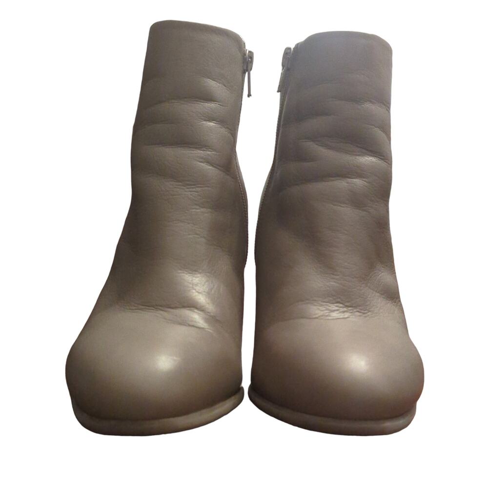 Vionic Kennedy Oyster leather ankle block heel boot booties 8 - Picture 3 of 9